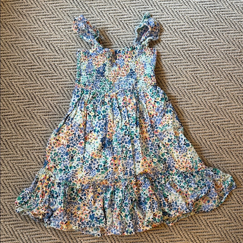 Crewcuts - Smocked Floral Sundress for Girls - Blue Multi